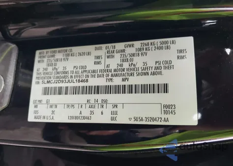 2018 Lincoln Mkc Select from USA, damaged, VIN 5LMCJ2D93JUL18468